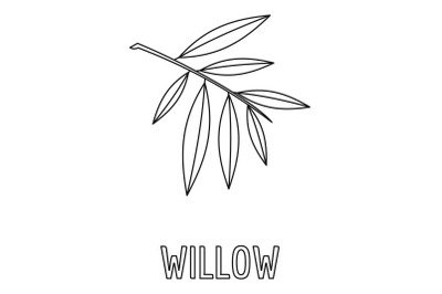 Willow branch icon, outline style.