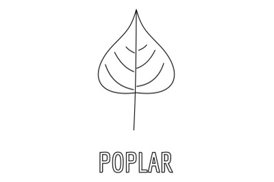 Poplar leaf icon, outline style.