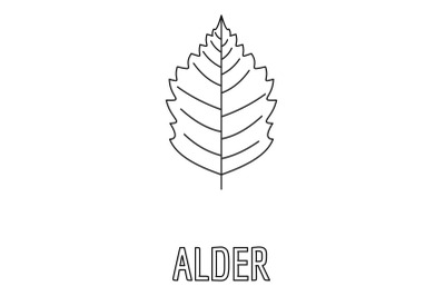 Alder leaf icon, outline style.