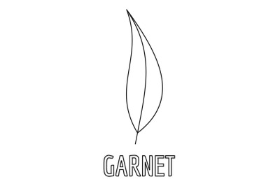 Garnet leaf icon, outline style.