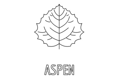Aspen leaf icon, outline style.