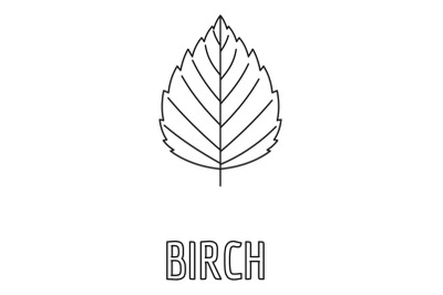 Birch leaf icon, outline style.