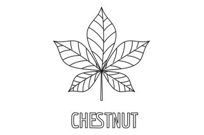 Chestnut leaf icon, outline style.