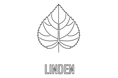 Linden leaf icon, outline style.