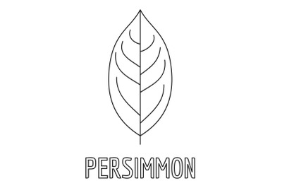 Persimmon leaf icon, outline style.