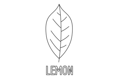 Lemon leaf icon, outline style.