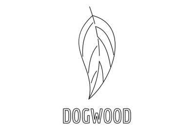Dogwood leaf icon, outline style.