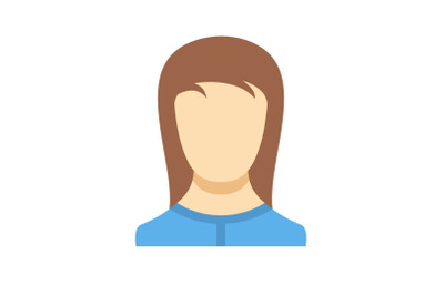 New woman user icon vector flat