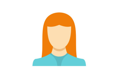 New woman avatar icon vector flat