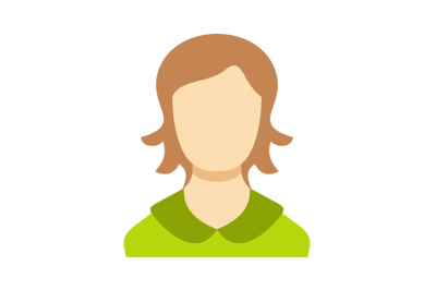 Girl user icon vector flat