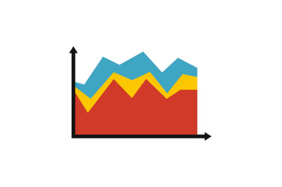 Business graph icon vector flat