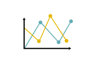 Line diagram icon vector flat