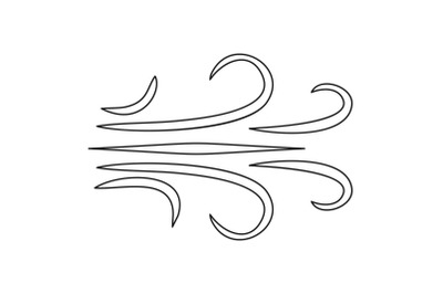 Wind icon, outline style.