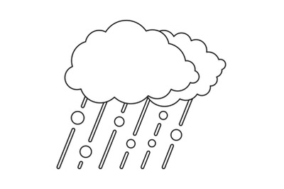 Snow and rain icon, outline style.