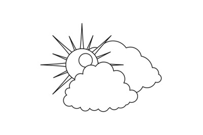 Cloudy icon, outline style.