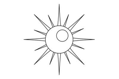 Sun icon, outline style.