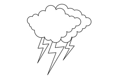 Lightning icon, outline style.