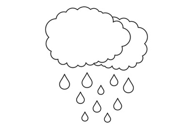 Rain icon, outline style.