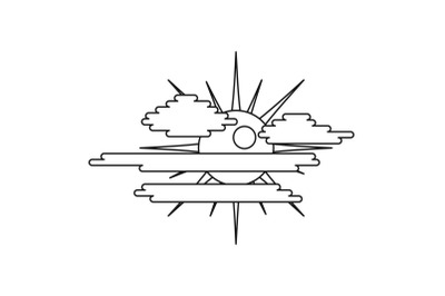 Overcast icon, outline style.