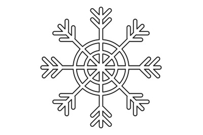 Snowflake icon, outline style.