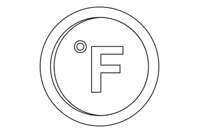 Fahrenheit icon, outline style.