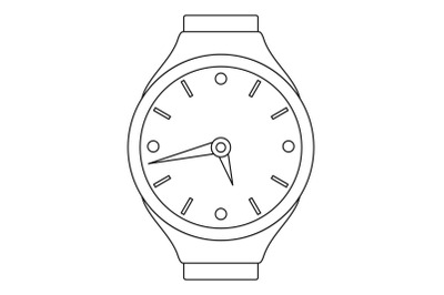 Mechanical clock icon, outline style.