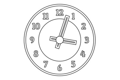 Office clock icon, outline style.