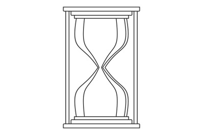 Hourglass icon, outline style.