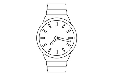 Wrist watch icon, outline style.