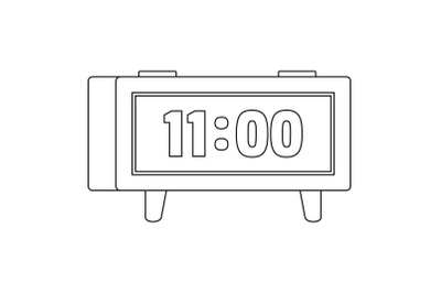 Digital clock icon, outline style.