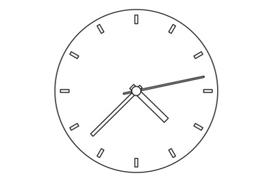 Fine clock icon, outline style.