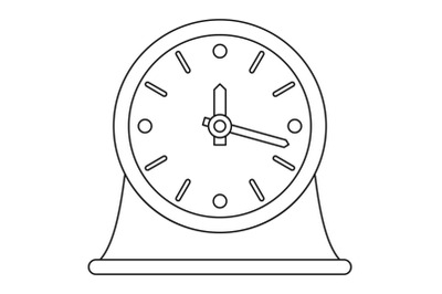 Table clock icon, outline style.