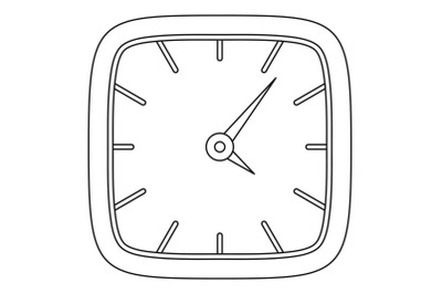 Square clock icon, outline style.