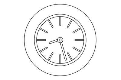 Round clock icon, outline style.