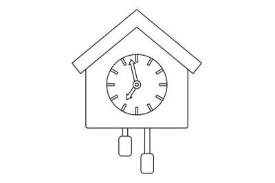 Cuckoo clock icon, outline style.