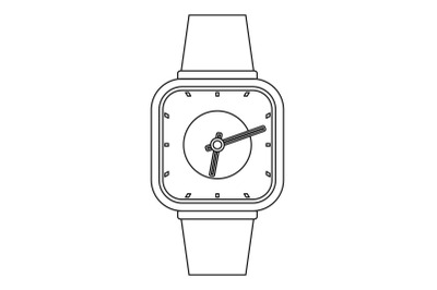 Man clock icon, outline style.