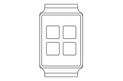 Sport clock icon, outline style.