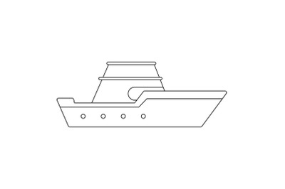 Powerboat icon, outline style.