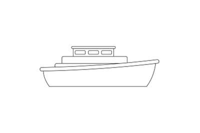 Motorboat icon, outline style.