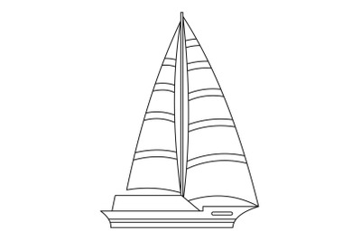 Yacht icon, outline style.