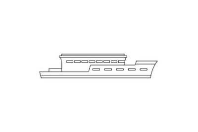 Big boat icon, outline style.