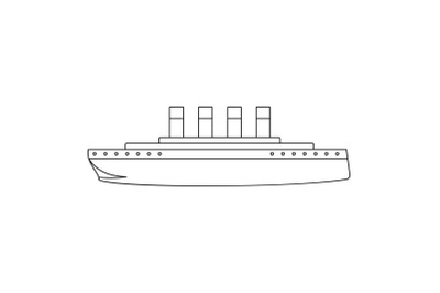 Titanic icon, outline style.