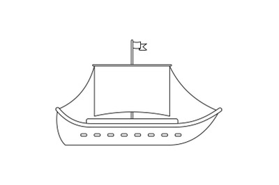 Vessel icon, outline style.