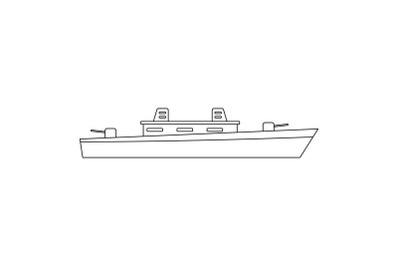 Travel boat icon, outline style.