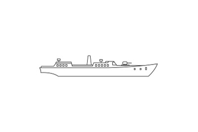 Boat in sea icon, outline style.