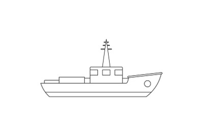 Small ship icon, outline style.