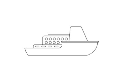 Large ship icon, outline style.