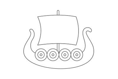 Ancient boat icon, outline style.