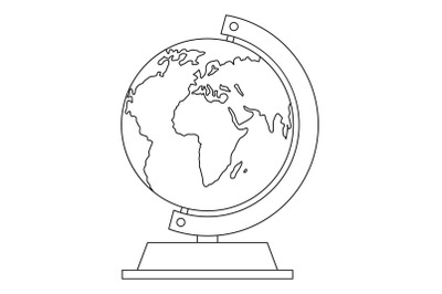 Globe icon, outline style.