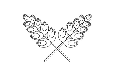 Wheat icon, outline style.